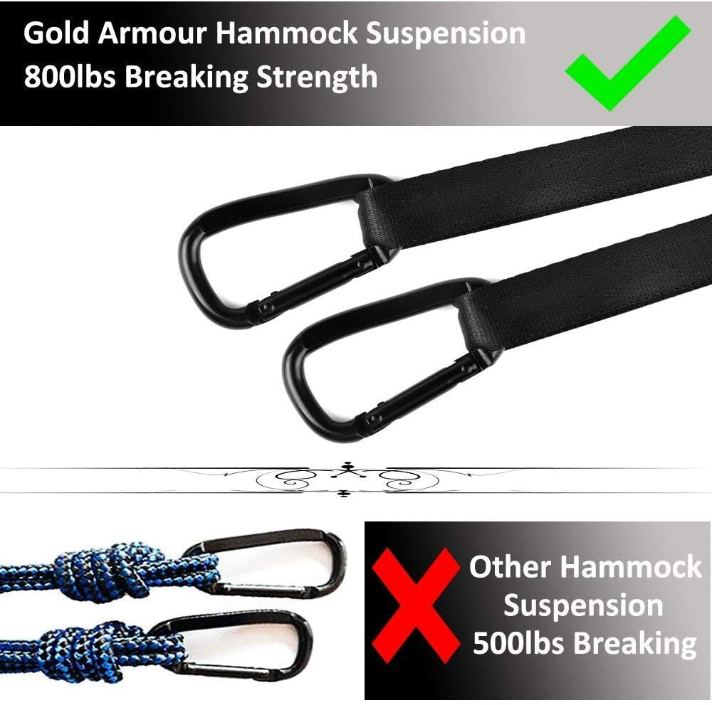 Camping Hammock - Portable Hammock Single Hammock Camping Accessories Gear for Outdoor Indoor Adult Kids, USA Based Brand (Light Blue & Grey)